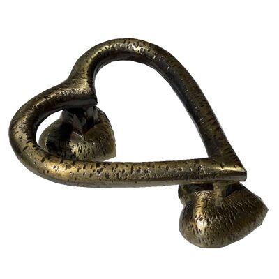 Aldaba de corazón (latón antiguo)