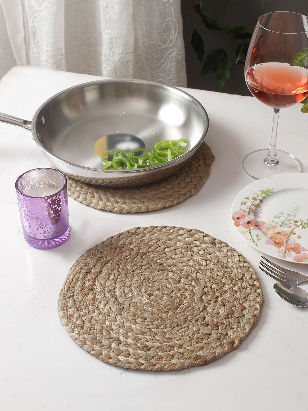 Dessous de verre en jute pané