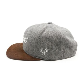 Casquette bavaroise Servus snapback feutre gris clair 3