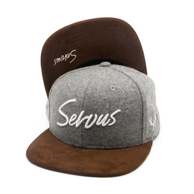 Bavarian Servus snapback cap felt light grey