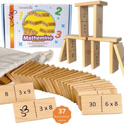 "Mathemino Multiplication" - math domino - 1x1 learning with fun - funny arithmetic game from 7 years (2nd/3rd grade)