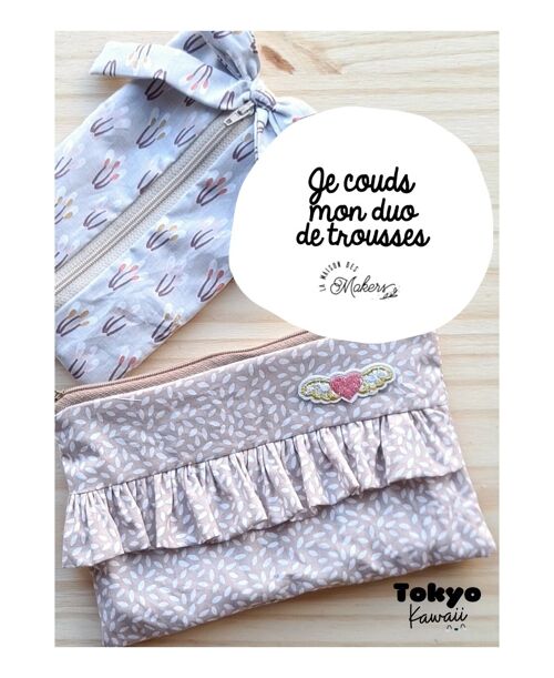 Kit créatif : Je couds mon duo de Trousses [Angel]- Collection Tokyo Kawaii