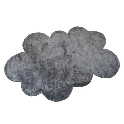 Tapis Grand nuage 140x200cm - Gris foncé - Soie et coton