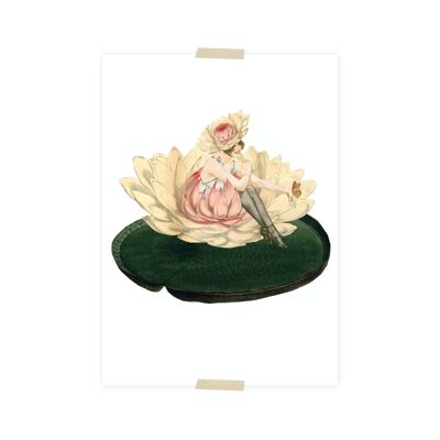 Cartolina collage piccola signora su victoria lily