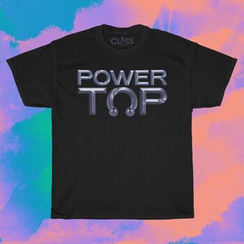T-shirt POWER TOP - Hunk Tee, T-shirt Gay Pride, Dom Sub, TShirt Lgbtq, Queer Clothing, Gay Top, Bdsm Fetish, Sexy Clothing Man, Cadeaux coquins 1