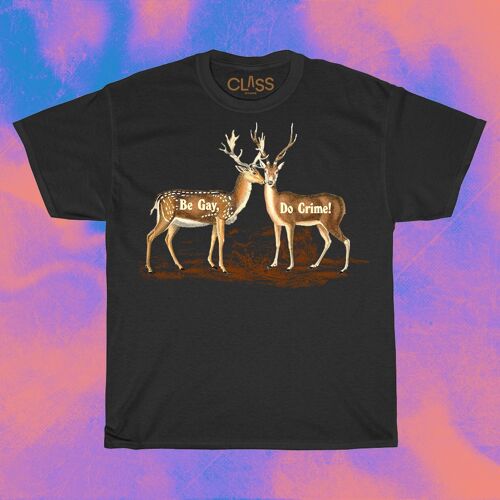 QUEER DEER T-Shirt - Unisex Vintage Graphic T-Shirt, Queer Xmas, Be Gay Do Crime, Lgbtq Pride, Retro Homo Christmas, Lesbian Couple Gifts