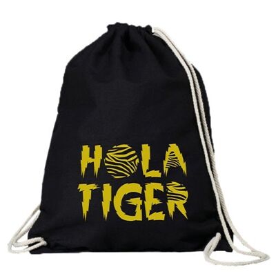 Cotton drawstring backpack bag #unisex HELLO TIGER #boomlapop