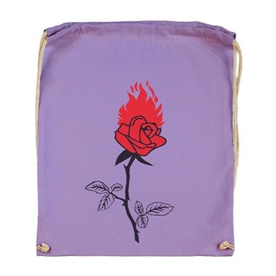 Rucksacktasche aus Baumwolle mit Kordelzug BURNING PINK #ILoveYourWife #unisex