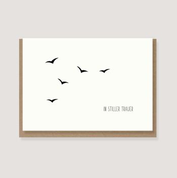 Carte dépliante avec enveloppe - "Oiseaux - En deuil silencieux" 1