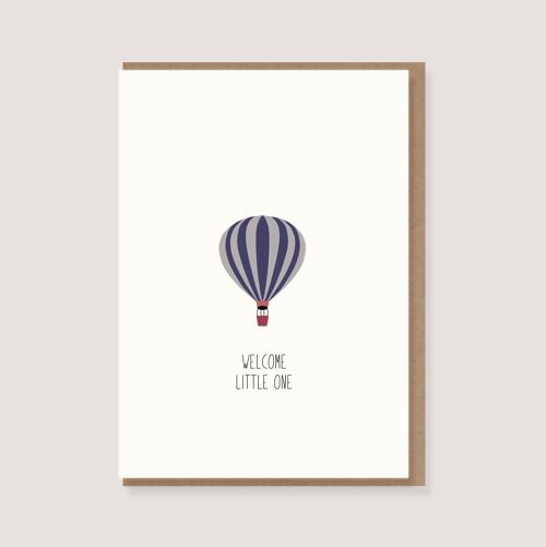 Klappkarte mit Umschlag - "Heißluftballon - Welcome Little One"