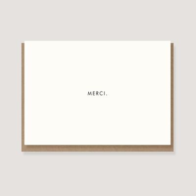 Folded card with envelope - "Merci"