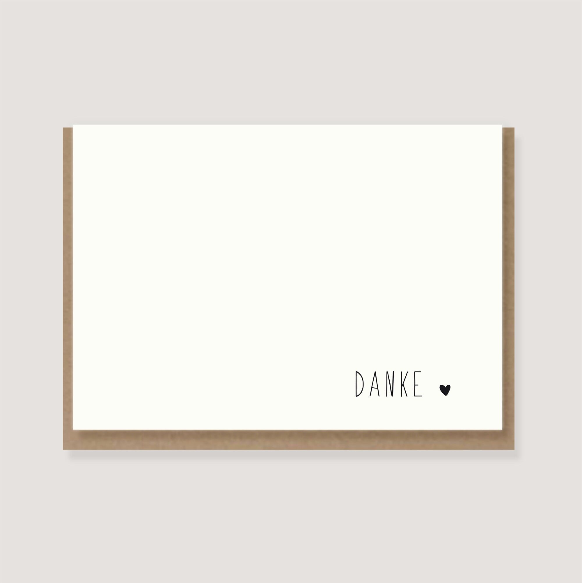 Biglietto pieghevole con busta - "Cuore - Grazie"