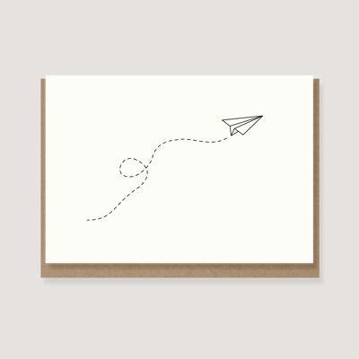 Carte pliée avec enveloppe - "Paper Airplane"