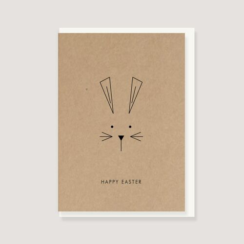 Klappkarte mit Umschlag - "Hase - Happy Easter"