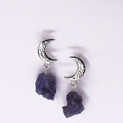 Moon and stone earrings NAISSANCE