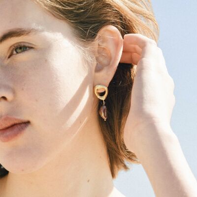 NISIA bronze pearl earrings