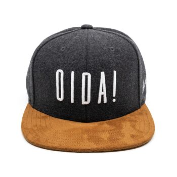 Casquette bavaroise Oida snapback feutre gris foncé 2