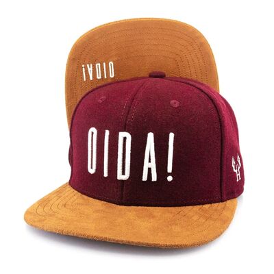 Bayerische Oida Snapback Cap Filz Weinrot