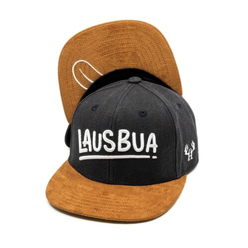 Bayerische Lausbua Kinder Snapback Cap Canvas Dunkelgrau