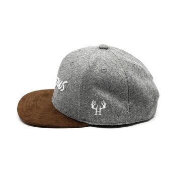 Casquette bavaroise Servus snapback enfant feutre gris clair 3