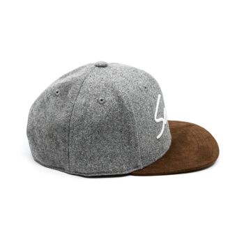 Casquette bavaroise Servus snapback enfant feutre gris clair 5