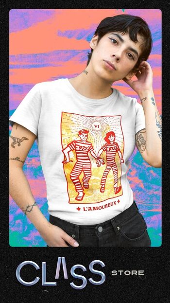 THE LOVERS T-Shirt - Lesbian Tarot 100% Cotton Tee, Graphic LGBTQ Pride Top, Gay Crime, The Queer Arcana, Colorful Queer Fashion, Witchy Gifts 2