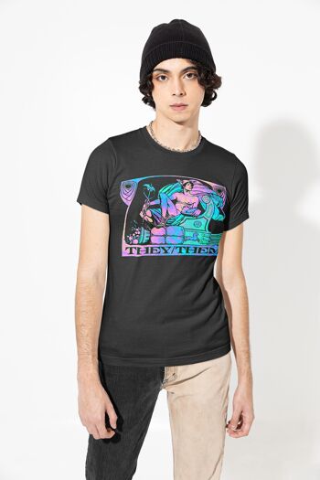 T-shirt THEY/THEM - T-shirt graphique unisexe avec icône hermaphrodite androgyne, vêtements Queer, mode colorée Enby, mythologie grecque, fierté LGBTQ 6