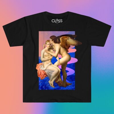Camiseta de color TRANSFORMACIÓN - Ángel FTM, camiseta colorida del orgullo trans, ropa gráfica queer, moda LGBTQ, regalos de historia del arte