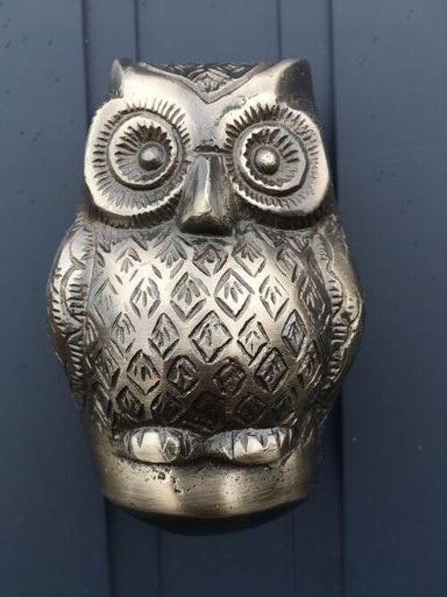 Baby Owl Door Knocker (Antique Silver)