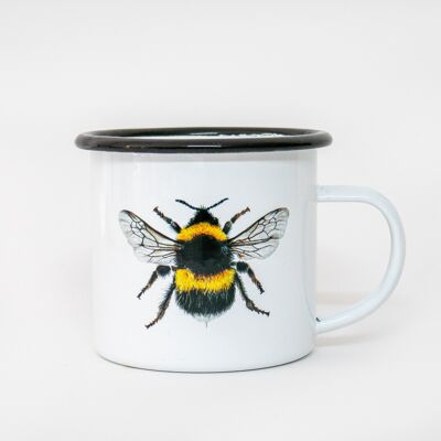 Enamel mug bumblebee with black rim | 300ml