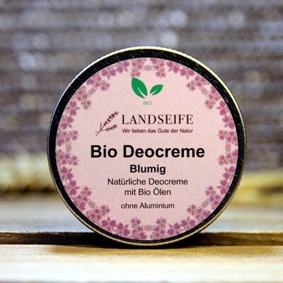 Organic deodorant cream with a floral scent