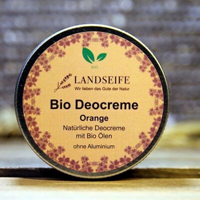 Organic deodorant cream with an orange scent