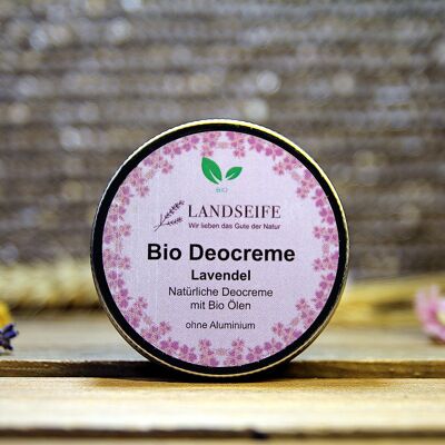 Organic deodorant cream with lavender scent