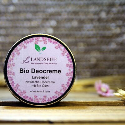 Organic deodorant cream with lavender scent