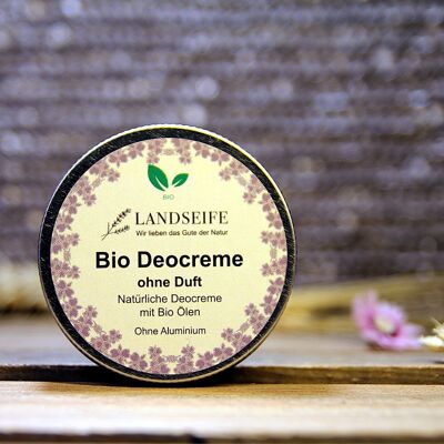 Organic deodorant cream without fragrance