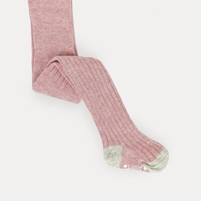 Collant côtelé anti-dérapant pour bébé et tout-petit rose poudré - 0-2 ans
