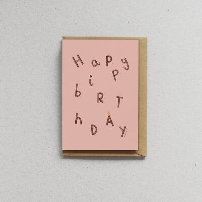Card with envelope - Birthday - Happy birthday