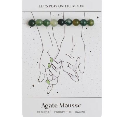 Bracelet Agate Mousse Tolérance Envers Soi – Pierre Naturelle Lithothérapie