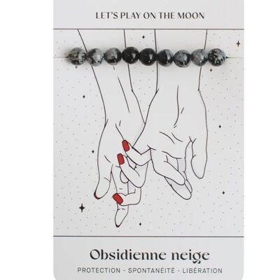 Snowflake Obsidian Bracelet Protection and Transformation – Natural Stone Lithotherapy