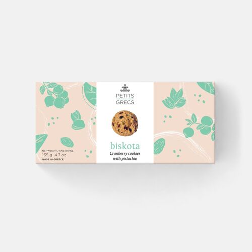 Biskota -  Cranberry cookies with pistachio