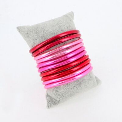 Kit of 10 Buddhist rods with mantra red/pink mix - Cushion offered