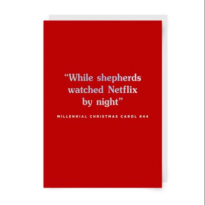 While Shepherds Watched Netflix By Night Christmas Card