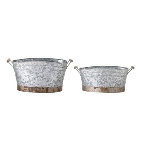 Cimon Bucket, Grey, Galvanized iron