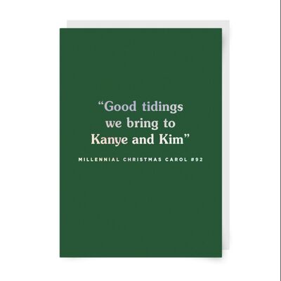 Buenas noticias que traemos a Kanye y Kim Tarjeta de Navidad