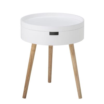 Table d'Appoint Tapa, Blanc, Pin