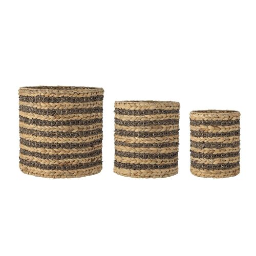 Lillja Basket, Brown, Water Hyacinth