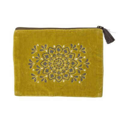 Stefania Cosmetic Bag, Yellow, Cotton