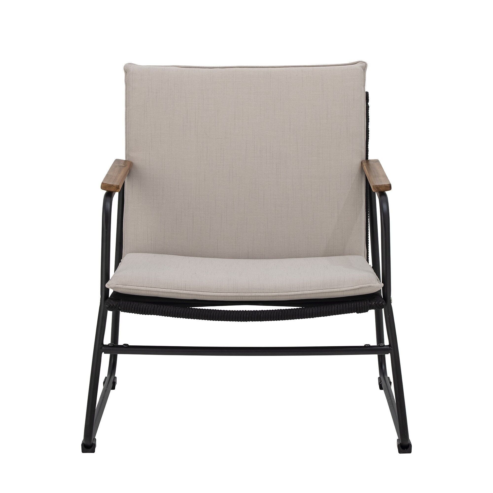 Hampton Lounge Chair, Black, Metal