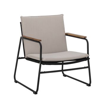 Chaise longue Hampton, noir, métal 3