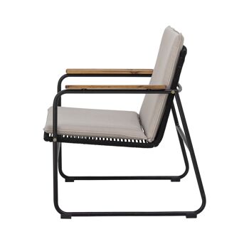 Chaise longue Hampton, noir, métal 4